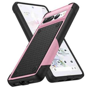 For Google Pixel 7 Pro 5G PC + TPU Shockproof Protective Phone Case(Pink+Black)