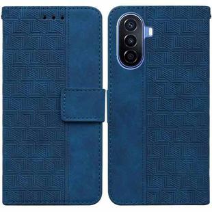 For Huawei nova Y70 Plus Geometric Embossed Flip Leather Phone Case(Blue)