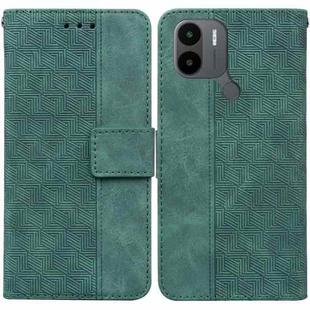 For Xiaomi Redmi A1+ Geometric Embossed Flip Leather Phone Case(Green)