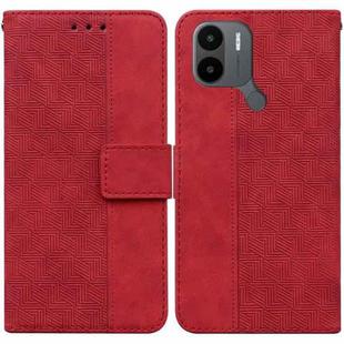 For Xiaomi Redmi A1+ Geometric Embossed Flip Leather Phone Case(Red)