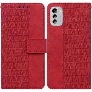 For Nokia G60 Geometric Embossed Flip Leather Phone Case(Red)