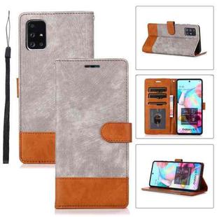 For Samsung Galaxy A71 Splicing Leather Phone Case(Grey)