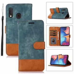 For Samsung Galaxy A20e Splicing Leather Phone Case(Green)