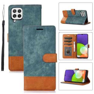For Samsung Galaxy A22 4G Splicing Leather Phone Case(Green)