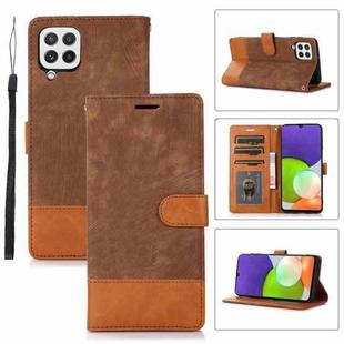 For Samsung Galaxy A22 4G Splicing Leather Phone Case(Brown)