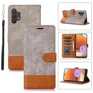 For Samsung Galaxy A32 4G Splicing Leather Phone Case(Grey)