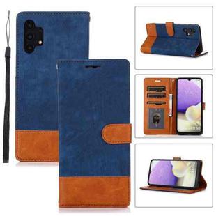 For Samsung Galaxy A32 5G Splicing Leather Phone Case(Dark Blue)