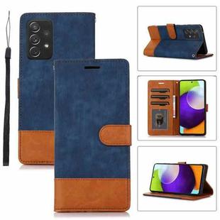 For Samsung Galaxy A52 5G / 4G Splicing Leather Phone Case(Dark Blue)