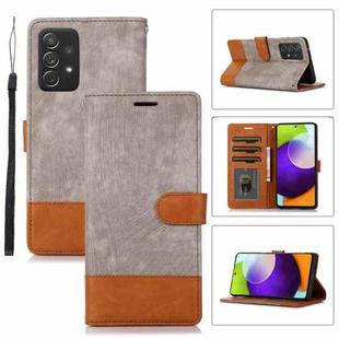 For Samsung Galaxy A52 5G / 4G Splicing Leather Phone Case(Grey)