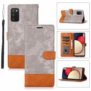 For Samsung Galaxy A03s Splicing Leather Phone Case(Grey)