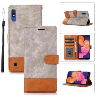 For Samsung Galaxy A10 / M10 Splicing Leather Phone Case(Grey)