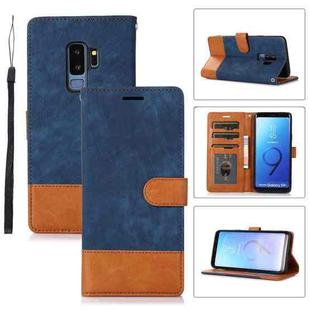 For Samsung Galaxy S9+ Splicing Leather Phone Case(Dark Blue)