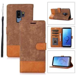 For Samsung Galaxy S9+ Splicing Leather Phone Case(Brown)