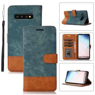For Samsung Galaxy S10 Splicing Leather Phone Case(Green)