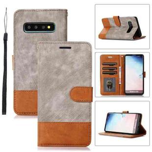 For Samsung Galaxy S10 Splicing Leather Phone Case(Grey)