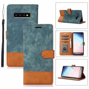 For Samsung Galaxy S10+ Splicing Leather Phone Case(Green)