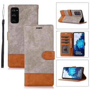 For Samsung Galaxy S20 FE Splicing Leather Phone Case(Grey)