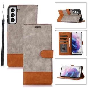 For Samsung Galaxy S21+ 5G Splicing Leather Phone Case(Grey)