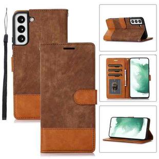 For Samsung Galaxy S22+ 5G Splicing Leather Phone Case(Brown)