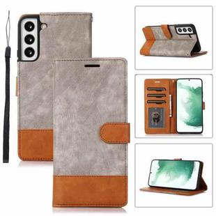 For Samsung Galaxy S22+ 5G Splicing Leather Phone Case(Grey)