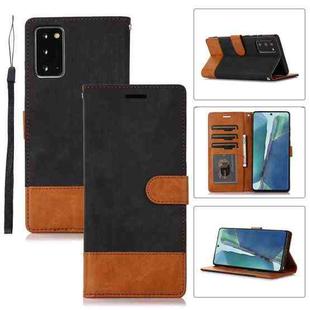 For Samsung Galaxy Note20 Splicing Leather Phone Case(Black)