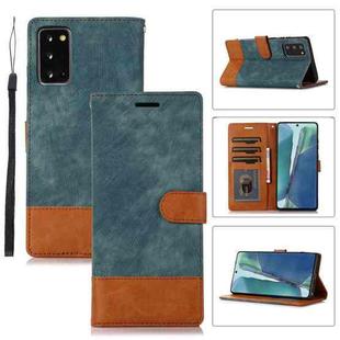 For Samsung Galaxy Note20 Splicing Leather Phone Case(Green)