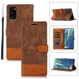 For Samsung Galaxy Note20 Splicing Leather Phone Case(Brown)