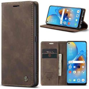 CaseMe 013 Multifunctional Horizontal Flip Leather Phone Case For OPPO F19/F19S/A74 4G/A95 4G/Reno6 Lite 4G Global(Coffee)