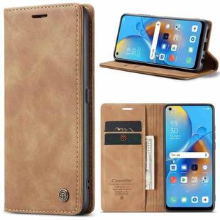 CaseMe 013 Multifunctional Horizontal Flip Leather Phone Case For OPPO F19/F19S/A74 4G/A95 4G/Reno6 Lite 4G Global(Brown)