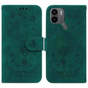 For Xiaomi Redmi A1+ Butterfly Rose Embossed Leather Phone Case(Green)