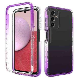 For Samsung Galaxy A14 5G Transparent Gradient Color TPU + PC Protective Phone Case(Purple)