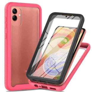 For Samsung Galaxy A04 Two-layer Integrated Transparent TPU + PC + PET Protective Phone Case(Rose Red)