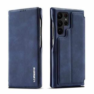 For Samsung Galaxy S23 Ultra 5G LC.IMEEKE Hon Ancient Series Horizontal Flip Leather Phone Case(Blue)
