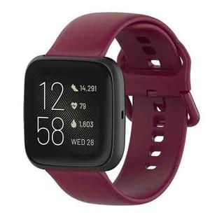 23mm Color Buckle Silicone Wrist Strap Watch Band for Fitbit Versa 2 / Versa / Versa Lite / Blaze, Size: S(Wine Red)