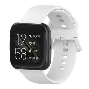 23mm Color Buckle Silicone Wrist Strap Watch Band for Fitbit Versa 2 / Versa / Versa Lite / Blaze, Size: L(White)