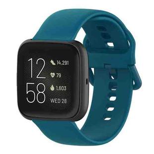 23mm Color Buckle Silicone Wrist Strap Watch Band for Fitbit Versa 2 / Versa / Versa Lite / Blaze, Size: L(Dark Green)