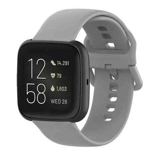 23mm Color Buckle Silicone Wrist Strap Watch Band for Fitbit Versa 2 / Versa / Versa Lite / Blaze, Size: L(Gray)