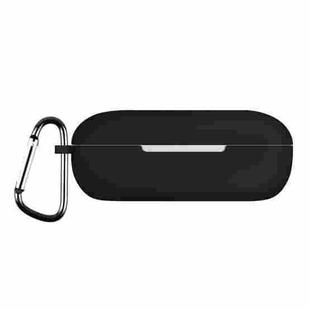 For Huawei FreeBuds SE Pure Color Bluetooth Earphone Silicone Case with Hook(Black)