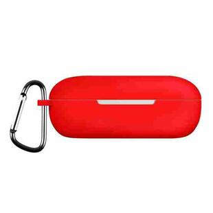 For Huawei FreeBuds SE Pure Color Bluetooth Earphone Silicone Case with Hook(Red)