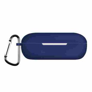 For Huawei FreeBuds SE Pure Color Bluetooth Earphone Silicone Case with Hook(Dark Blue)