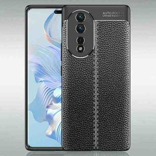 For Honor 80 Litchi Texture Shockproof TPU Phone Case(Black)
