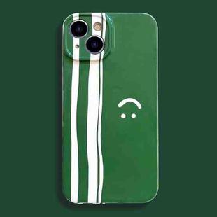 For iPhone 14 Film Printing Ultra-thin All Inclusive PC Phone Case(Green Smiley)