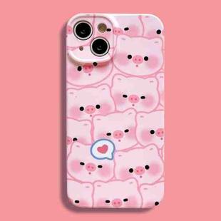 For iPhone 14 Plus Film Printing Ultra-thin All Inclusive PC Phone Case(Love Pigs)