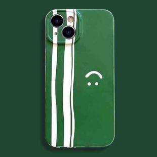 For iPhone 14 Plus Film Printing Ultra-thin All Inclusive PC Phone Case(Green Smiley)
