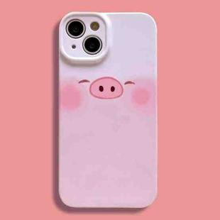 For iPhone 14 Plus Film Printing Ultra-thin All Inclusive PC Phone Case(Shy Pig)