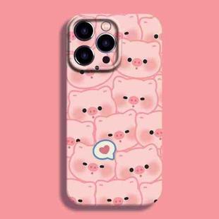 For iPhone 14 Pro Film Printing Ultra-thin All Inclusive PC Phone Case(Love Pigs)