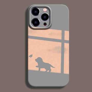 For iPhone 14 Pro Film Printing Ultra-thin All Inclusive PC Phone Case(Dog Shadow)