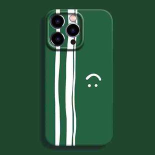 For iPhone 14 Pro Film Printing Ultra-thin All Inclusive PC Phone Case(Green Smiley)