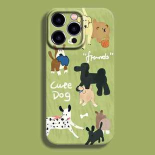 For iPhone 14 Pro Film Printing Ultra-thin All Inclusive PC Phone Case(Oil Painting Dogs)