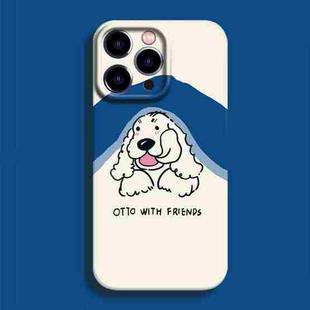 For iPhone 14 Pro Film Printing Ultra-thin All Inclusive PC Phone Case(Blue Dog)